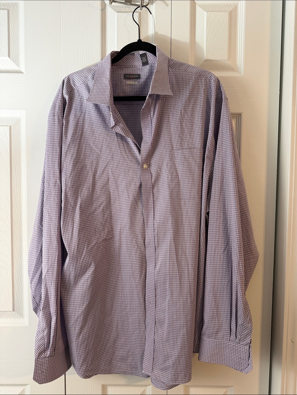 Van Heusen Purple and White Checked Dress Shirt